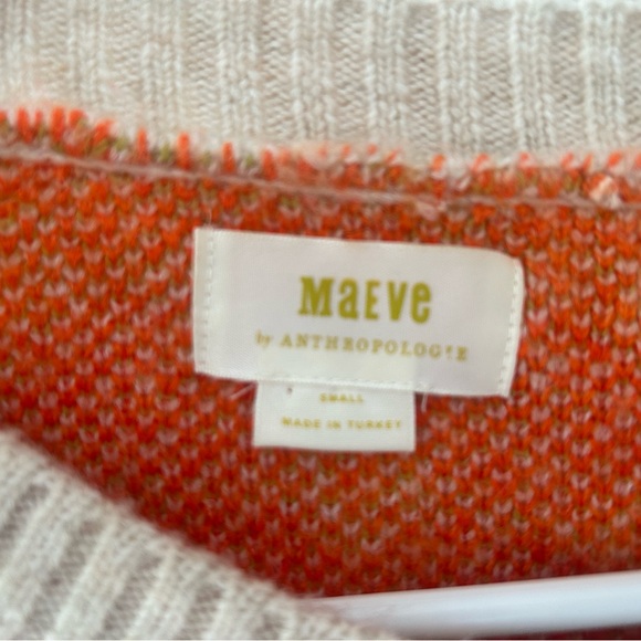 Anthropologie Beige and Orange Floral Cardigan - Picture 2 of 3